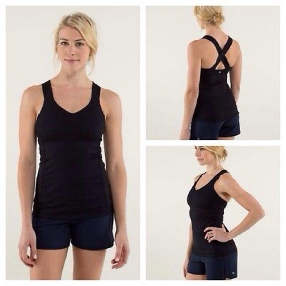 Black cross back Lululemon tank top